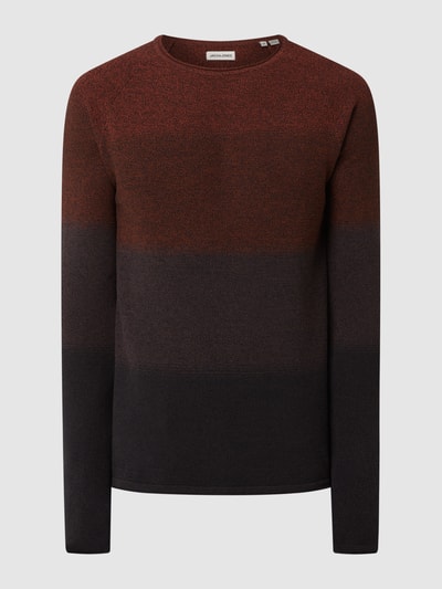 Jack & Jones Gebreide pullover met labelpatch, model 'HILL' Donkerbruin - 2