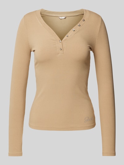 Guess Longsleeve in Ripp-Optik Modell 'KYLA' Sand 2