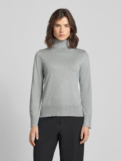 s.Oliver BLACK LABEL Slim fit pullover van viscosemix Lichtgrijs - 4