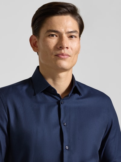 Jake*s Slim Fit Businesshemd aus reiner Baumwolle Marine 3