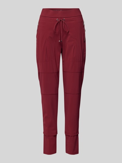 Raffaello Rossi Relaxed fit joggingbroek met siernaden, model 'CANDY' Bordeaux - 2