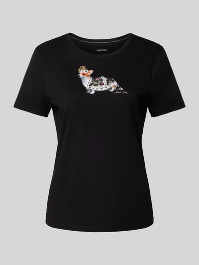 Marc Cain T-Shirt mit Rundhalsausschnitt Black 2