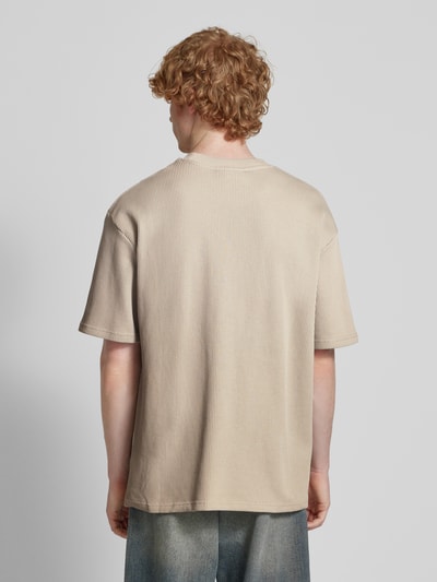 Pegador Oversized T-shirt met labelstitching Taupe - 5