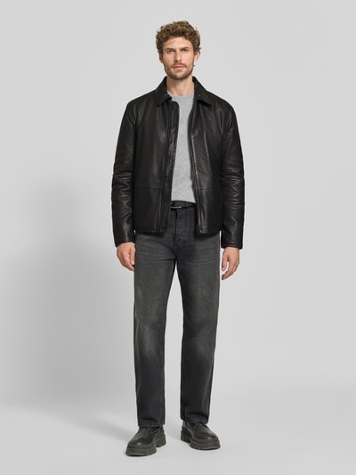 Strellson Regular Fit Jacke aus echtem Lammleder Modell 'KELLAN' Black 1