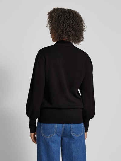 YAS Gebreide pullover met opstaande kraag, model 'FONNY' Zwart - 5