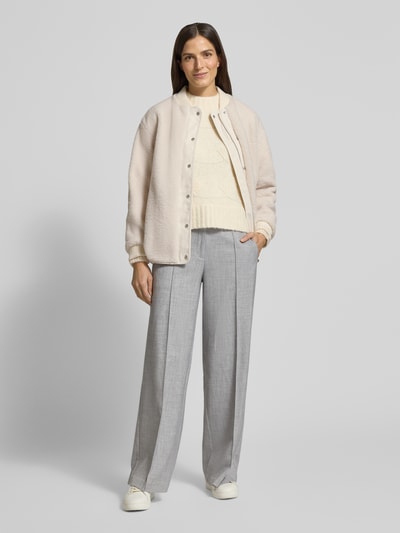 OPUS Fleecejacke mit Knopfleiste Modell 'Hulda' Ecru 1