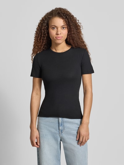 PIECES Slim Fit T-Shirt aus Baumwoll-Mix Modell 'RUKA' Black 4