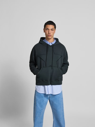 MM6 Maison Margiela Oversized Hoodie mit Motiv-Besatz Anthrazit 4