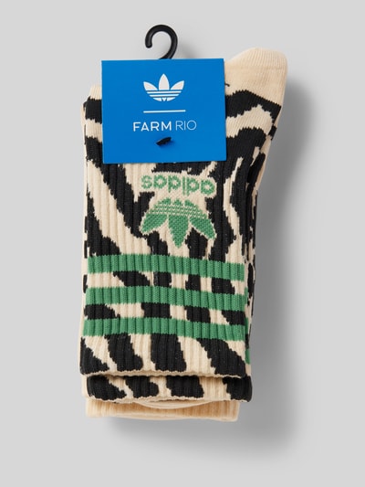 adidas Originals Sokken met labelstitching, model 'FARM' in een set van 2 paar Beige - 3