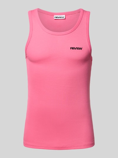 REVIEW Tanktop mit Label-Stitching Pink 2