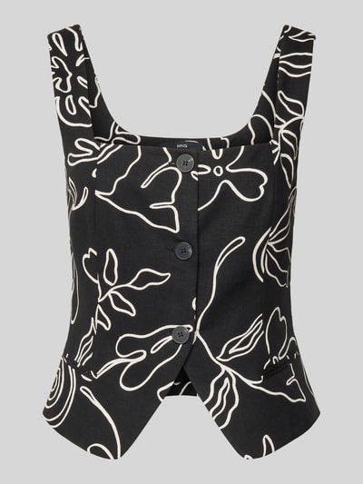 Mango Trägertop aus Viskose-Leinen-Mix mit Knopfleiste Modell 'LIZA' Black 2