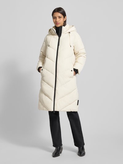 s.Oliver RED LABEL Płaszcz pikowany o prostym kroju z kapturem Złamany biały 4