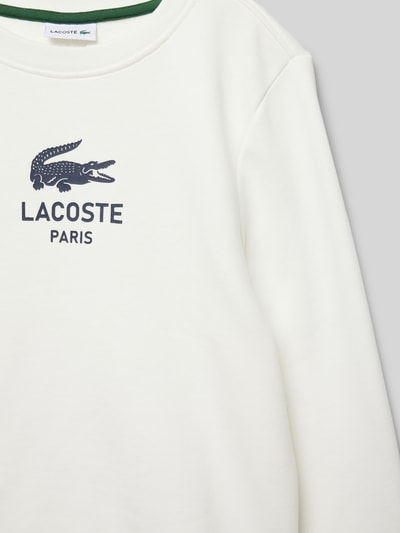 Lacoste Bluza z nadrukiem z logo Złamany biały 2