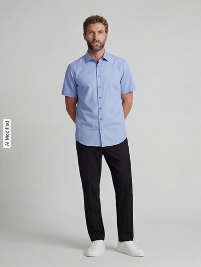 Jake*s Slim Fit Business-Hemd aus Baumwolle mit Kentkragen Royal 1
