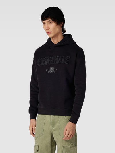 Jack & Jones Bluza z kapturem i obniżonymi ramionami model ‘JORSHADOW’ Czarny 4