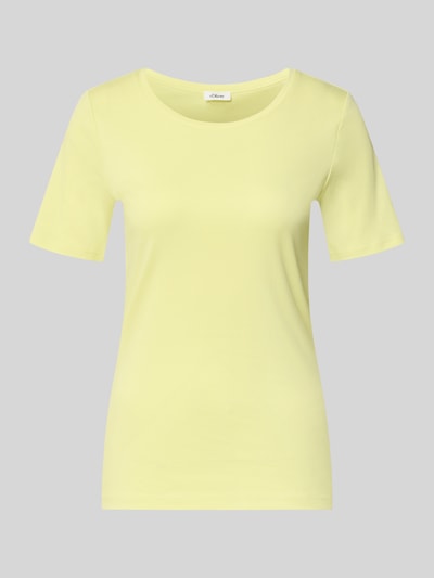 Produktfoto, Regular Fit T-Shirt aus reinem Baumwoll-Interlockjersey von s.Oliver RED LABEL, Optik: Unifarben, Kurzarm, Rundhals, glatte Textur.