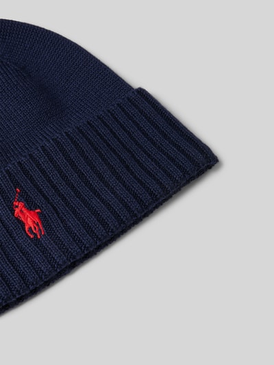 Polo Ralph Lauren Beanie van wol met labelstitching Donkerblauw - 2