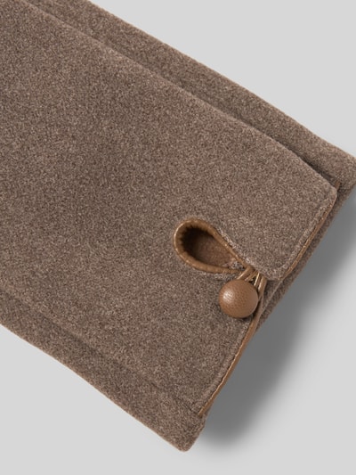 EEM Regular Fit Handschuhe mit Knopfverschluss Taupe 2