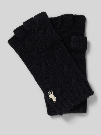 Polo Ralph Lauren Vingerloze handschoenen van een mix van wol en kasjmier Zwart - 1
