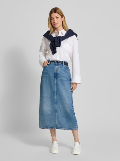 Tommy Hilfiger Straight Fit Midi-Jeansrock aus Lyocell Modell 'LANA' Bleu Melange 1