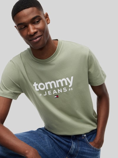 Tommy Jeans relaxed fit T-shirt van puur katoen met labelopschrift Rietgroen - 3