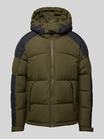 Jack & Jones Kurtka pikowana z kapturem model ‘AERO’ Oliwkowy 2