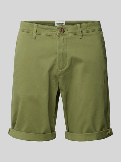 Jack & Jones Regular Fit Bermudas in unifarbenem Design Modell 'BOWIE' Oliv 2