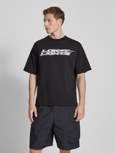 Low Lights Studios Relaxed Fit T-Shirt mit Label-Print Modell 'Lightning' Black 4