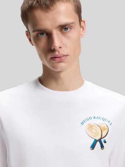 HUGO Blue Regular Fit T-Shirt mit Rücken Print Modell 'NULAXO' Weiss 3