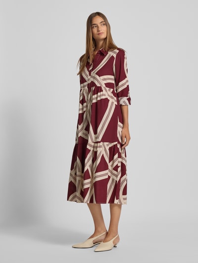 OPUS Midikleid mit Tunikakragen Modell 'Werano' Bordeaux 1