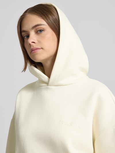 Review Hoodie mit überschnittenen Schultern und Känguru-Tasche Offwhite 3