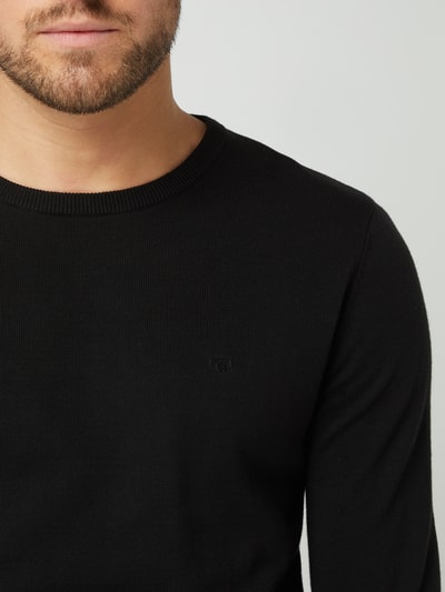 Tom Tailor Strickpullover mit Logo-Stitching Black 3