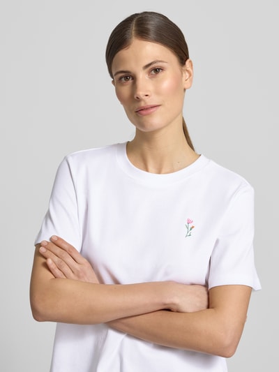 s.Oliver RED LABEL t-shirt o kroju regular fit z czystej bawełny Biały 3