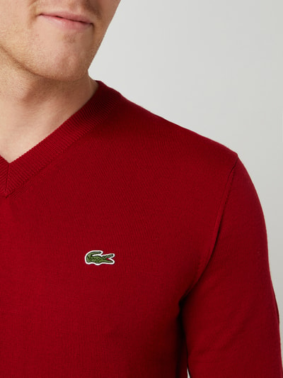 Lacoste Pullover van wolmix  Bordeaux - 3