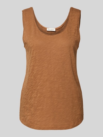 Produktfoto, Regular Fit Top aus reiner Baumwolle von Marc O'Polo in einfarbigem Braun, Rundhals, ärmellos, glatte Struktur, Damenmode