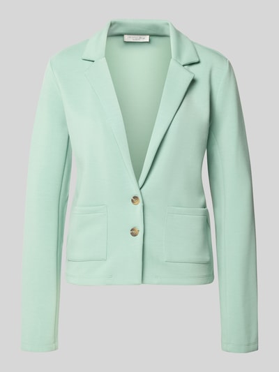 Produktfoto, Sweatblazer mit Taschen und Revers von Christian Berg Woman in lichtgroen, materiaalmix met modal, regular fit, zakken, reverskraag, knoopsluiting
