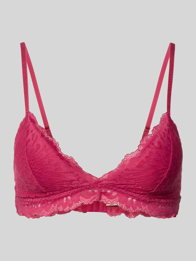 Produktfoto, BH aus Spitze Modell 'Skin Lime' von Neo Noir, korallenrot, Material-Mix mit Stretch, Hakenverschluss, verstellbare ramiączka