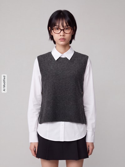 s.Oliver BLACK LABEL Regular Fit Pullunder mit Woll-Anteil Anthrazit 4