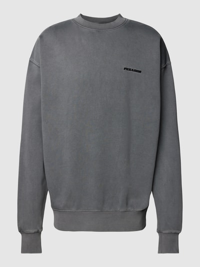 Pegador Oversized sweatshirt met labelstitching Antraciet gemêleerd - 2