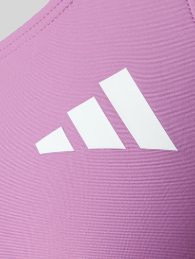Productfoto, Slim Fit Sportbadeanzug met logoprint van adidas Sportswear, effen kleuren, stretch geweven structuur, zonder sluiting