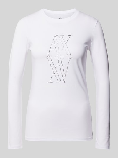 ARMANI EXCHANGE Shirt met lange mouwen en strass-steentjes Offwhite - 2