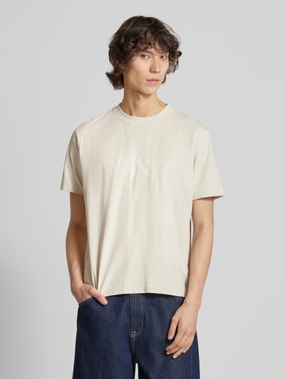 Calvin Klein Jeans T-Shirt mit Label-Print Offwhite 4