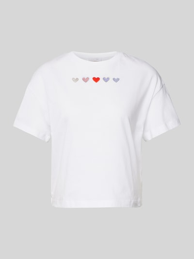 Rich & Royal T-Shirt mit Motiv-Stitching Weiss 2