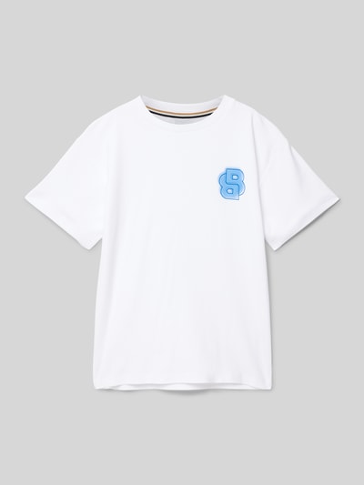 Boss T-Shirt mit Label-Print Weiss 1