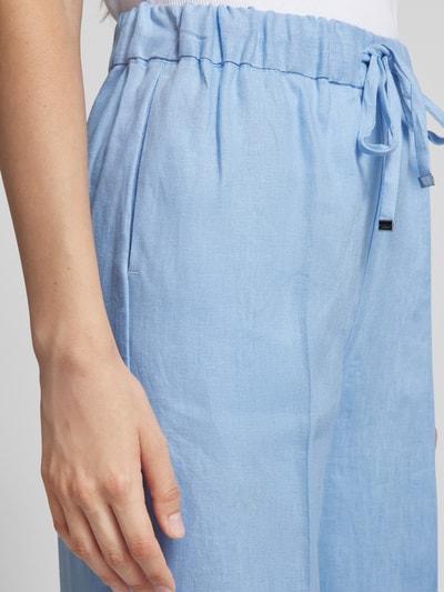 Mango Wide Leg Leinenhose mit Bügelfalten Modell 'SAMARA' Hellblau 3