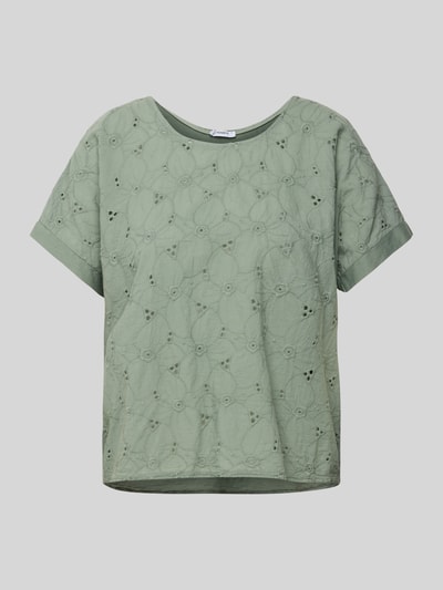 ZABAIONE T-shirt met structuurmotief Kaki - 2