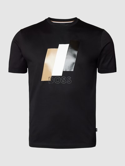 BOSS T-Shirt mit Label-Print Modell 'Tiburt' Black 2