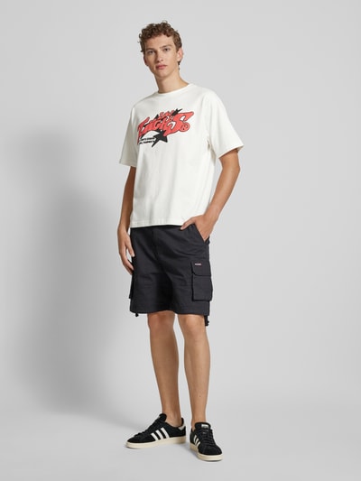 Low Lights Studios Oversized T-shirt met labelprint, model 'ASTRO' Offwhite - 1