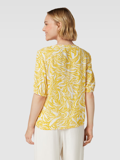 comma Casual Identity Blusenshirt aus Viskose mit Allover-Muster GELB 5