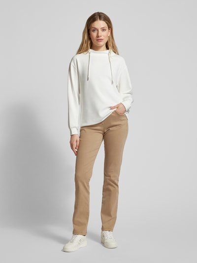 Raphaela By Brax Slim fit broek met elastische band, model 'PAMINA FUN' Taupe - 1